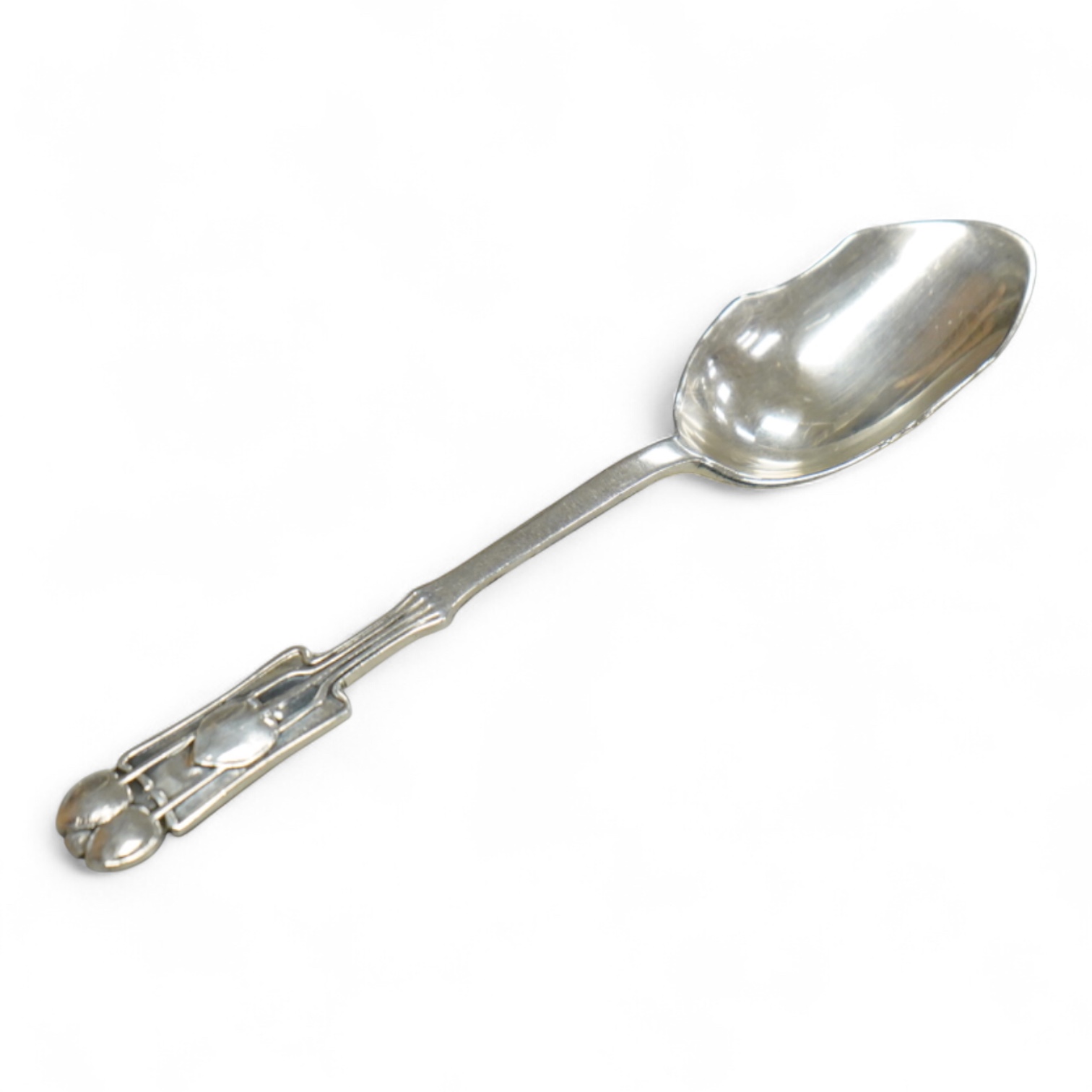 A George V Liberty and Co silver grapefruit spoon, designed by Archibald Knox, Birmingham, 1935, 12.4cm.